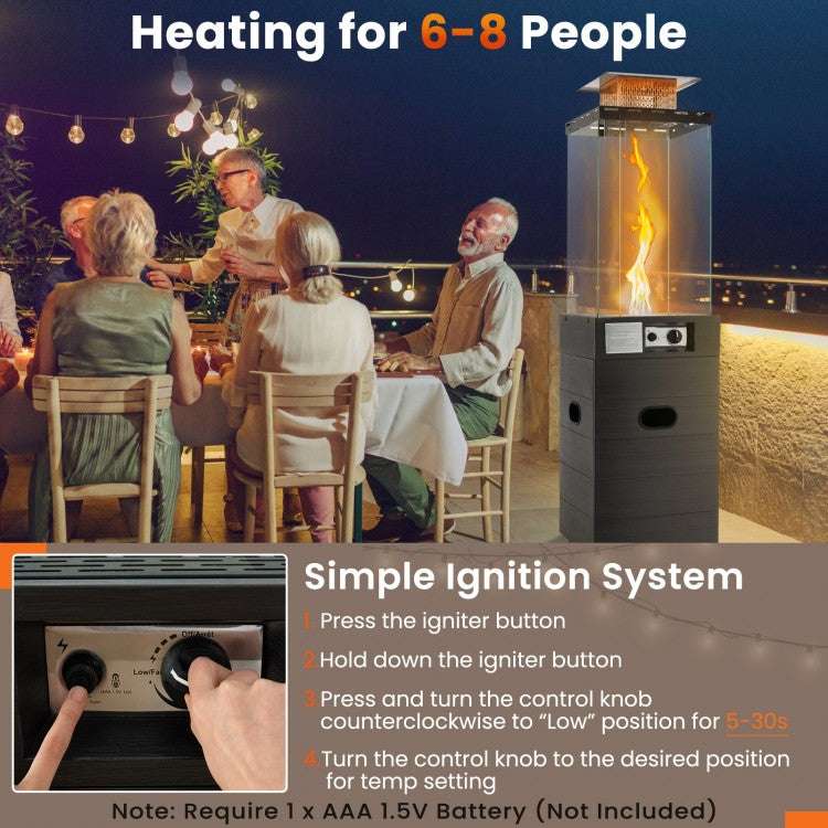 Costway 40000 BTU Patio Heater Outdoor Propane Gas Heater with Cover and Wheels - Majic Backyard