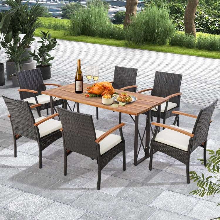 Costway Set of 4 Patio Dining Chair with Soft Zippered Cushion - Majic Backyard