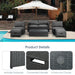 Costway 6 Pieces Patio Rattan Furniture Set with Glass Table and Cushioned Seat - Majic Backyard