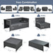 Costway 6 Pieces Patio Rattan Furniture Set with Glass Table and Cushioned Seat - Majic Backyard