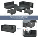Costway 6 Pieces Patio Rattan Furniture Set with Glass Table and Cushioned Seat - Majic Backyard