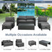 Costway 6 Pieces Patio Rattan Furniture Set with Glass Table and Cushioned Seat - Majic Backyard