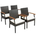 Costway Set of 4 Patio Dining Chair with Soft Zippered Cushion - Majic Backyard