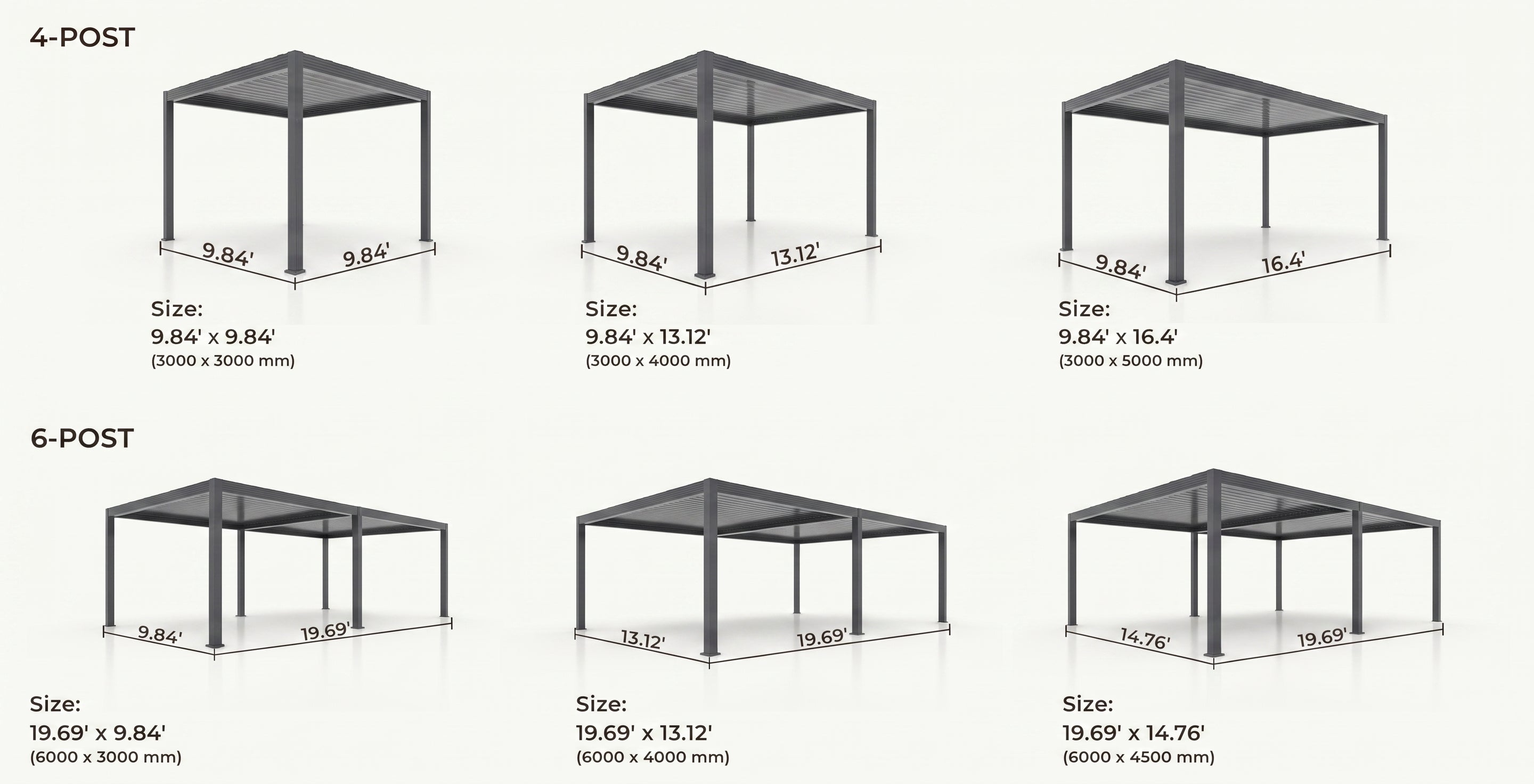 AlunoTec Palora P4 Aluminum Louvered Pergola | Motorized & Manual Luxury Patio Cover