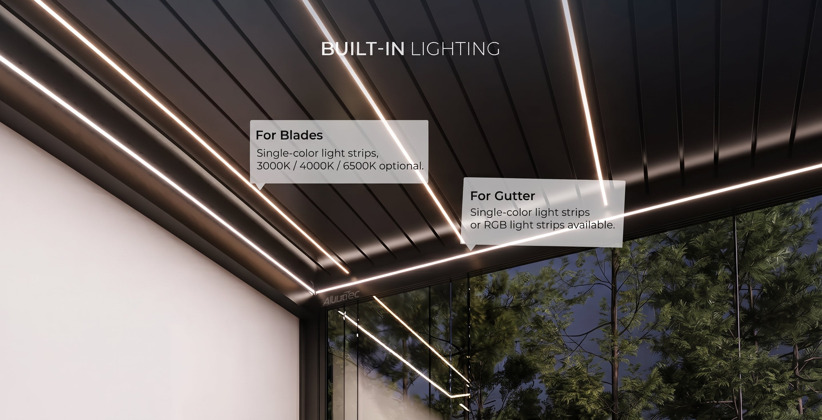 AlunoTec Palora P4 Aluminum Louvered Pergola | Motorized & Manual Luxury Patio Cover