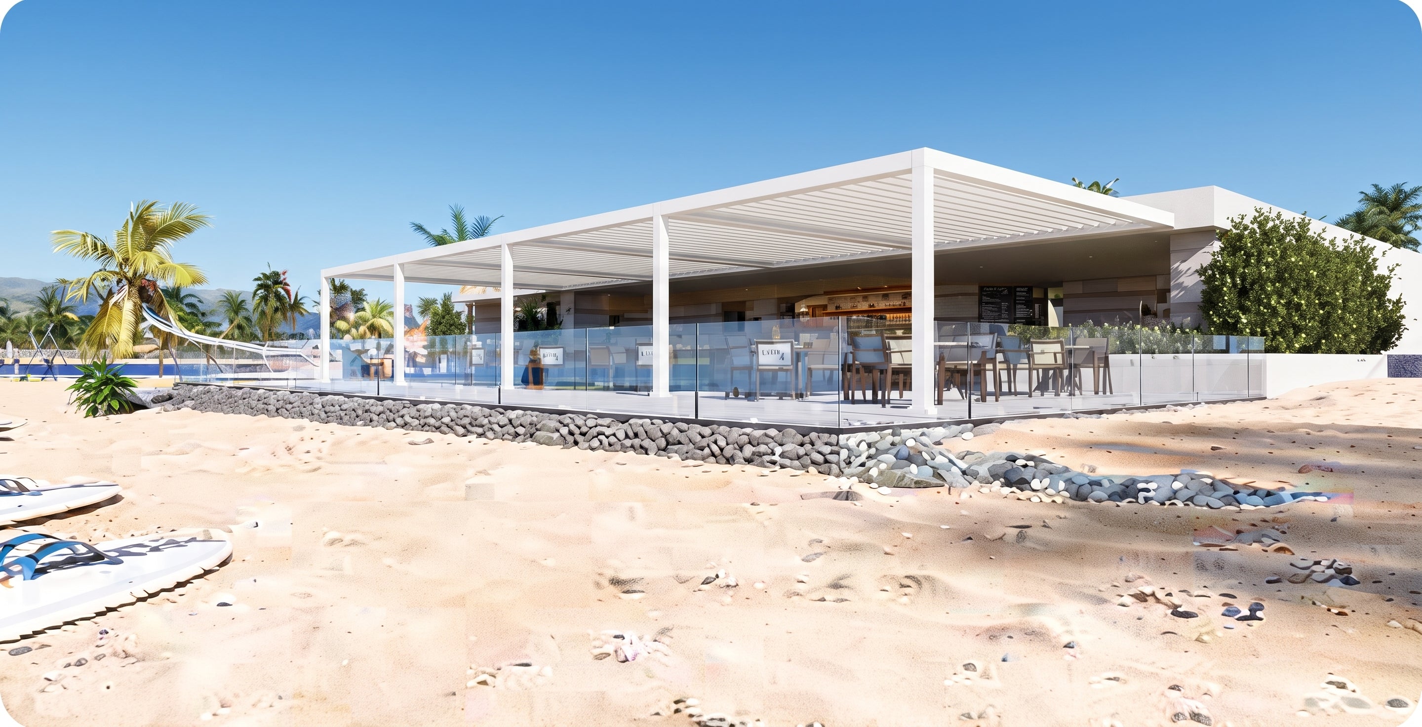 AlunoTec Palora P6 Luxury Motorized Louvered Pergola | Waterproof Aluminum Bioclimatic System